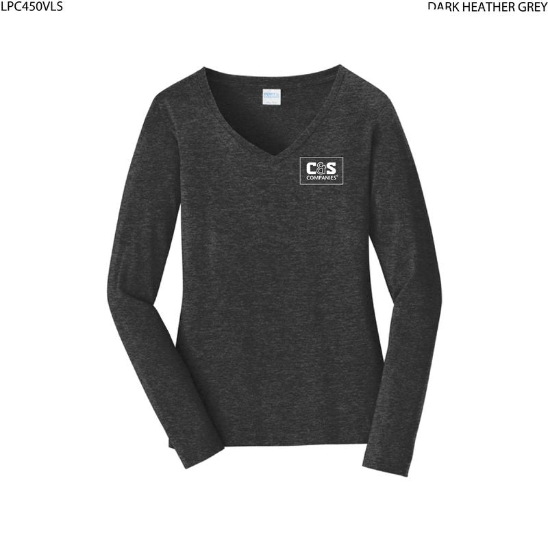Port & Co™ Women's Long Sleeve Fan Favorite™ V-Neck Tee