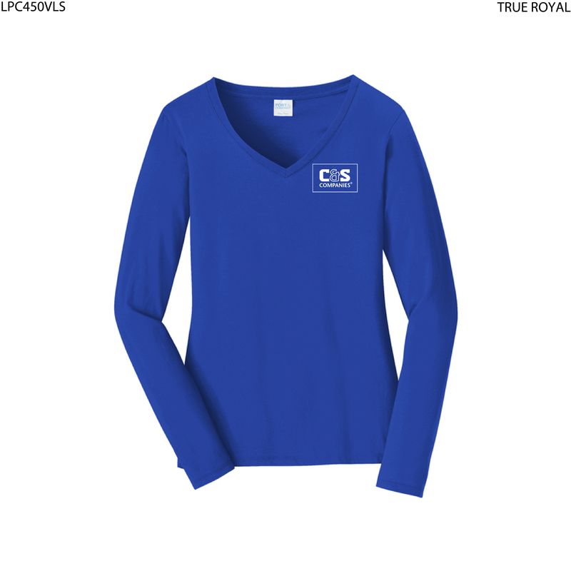 Port & Co™ Women's Long Sleeve Fan Favorite™ V-Neck Tee